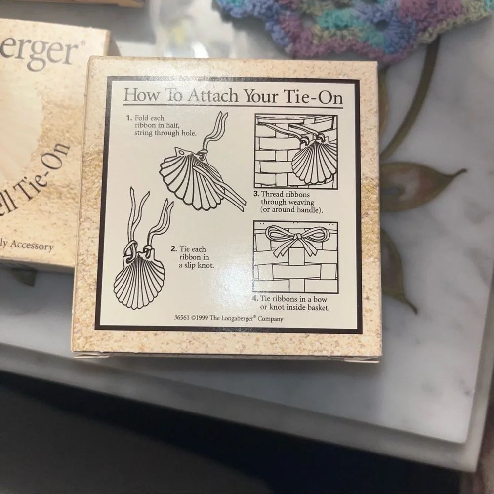 Longaberger Sea Shell Basket Tie On • NWT • New In Box